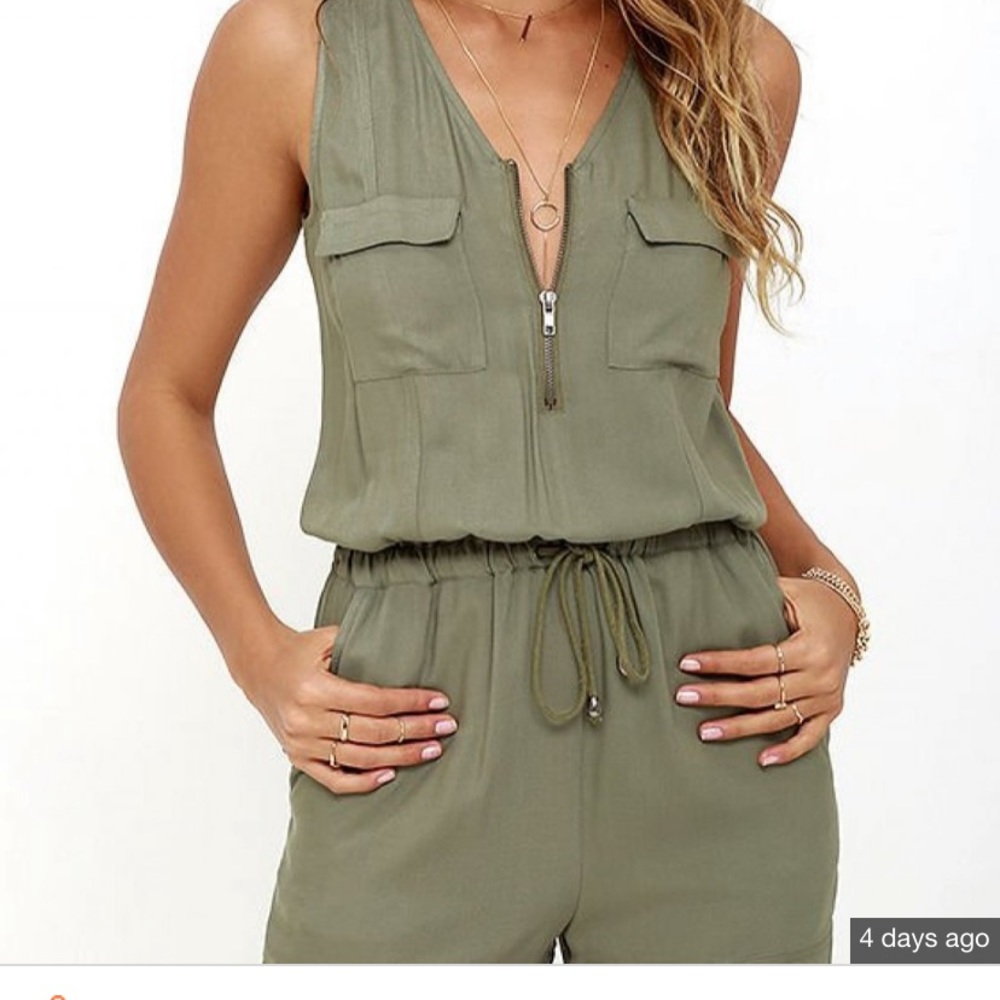 Olive and oak romper from Lulus